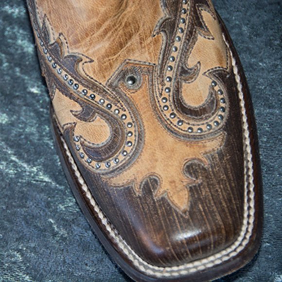 Corral Square Toe Cowboy Boot Brown & Tan 10 - Picture 5 of 15
